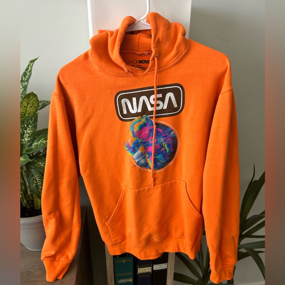 NASA orange design hoodie
